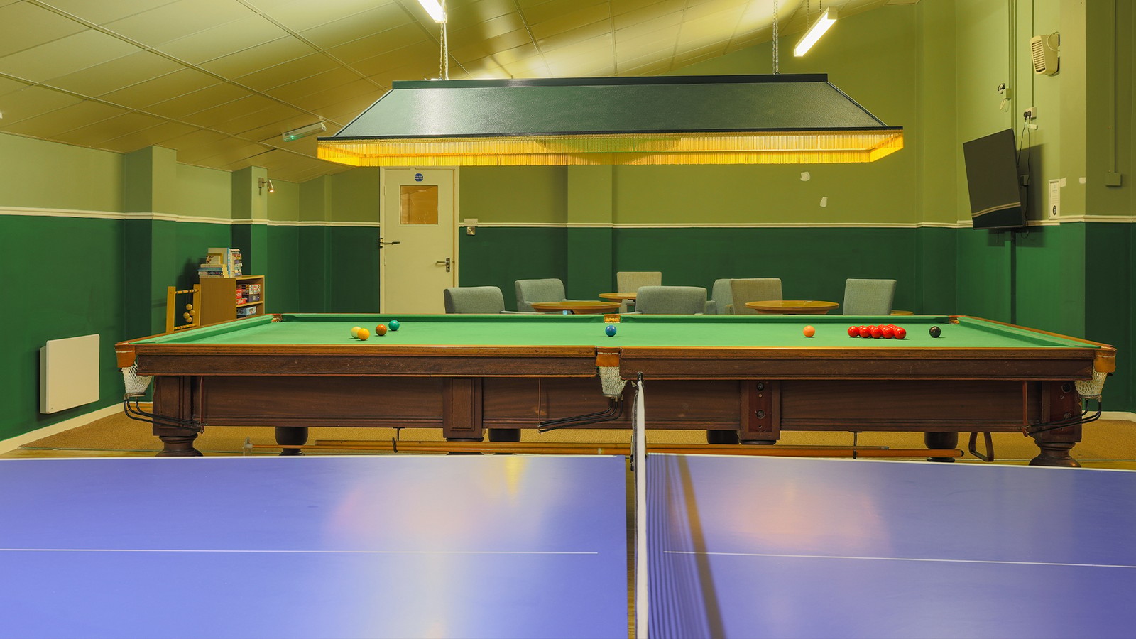 Rack ‘em up and get ready for some friendly competition - our games room has snooker, table tennis, and plenty of fun.