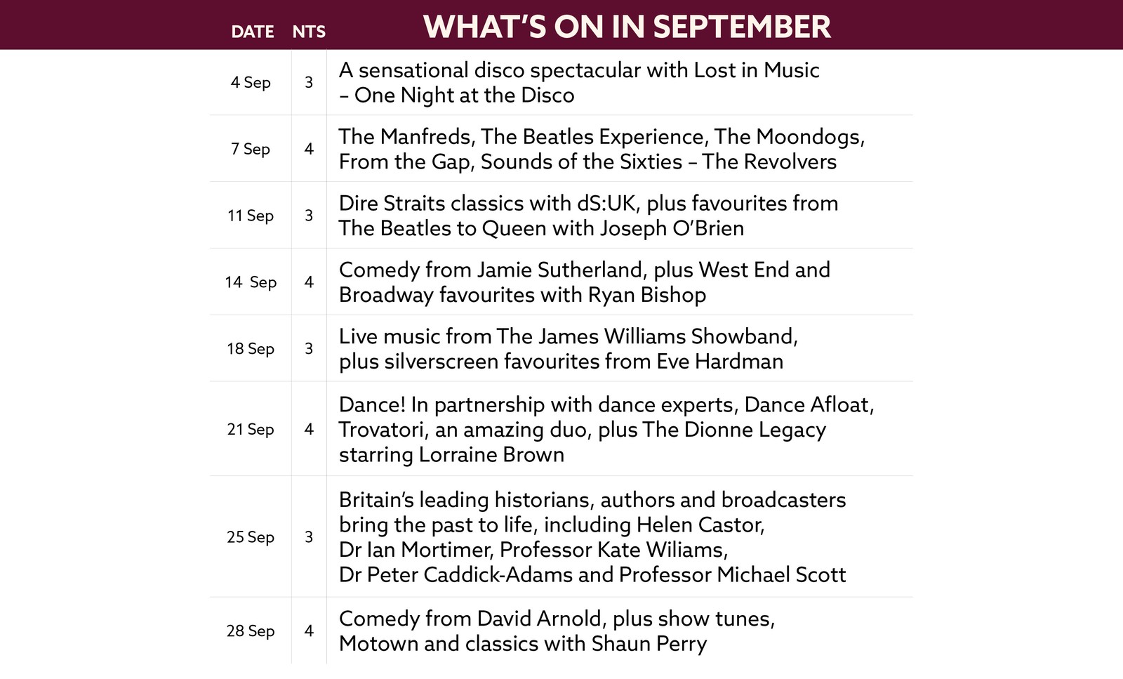 See what's on at Holme Lacy House in September.