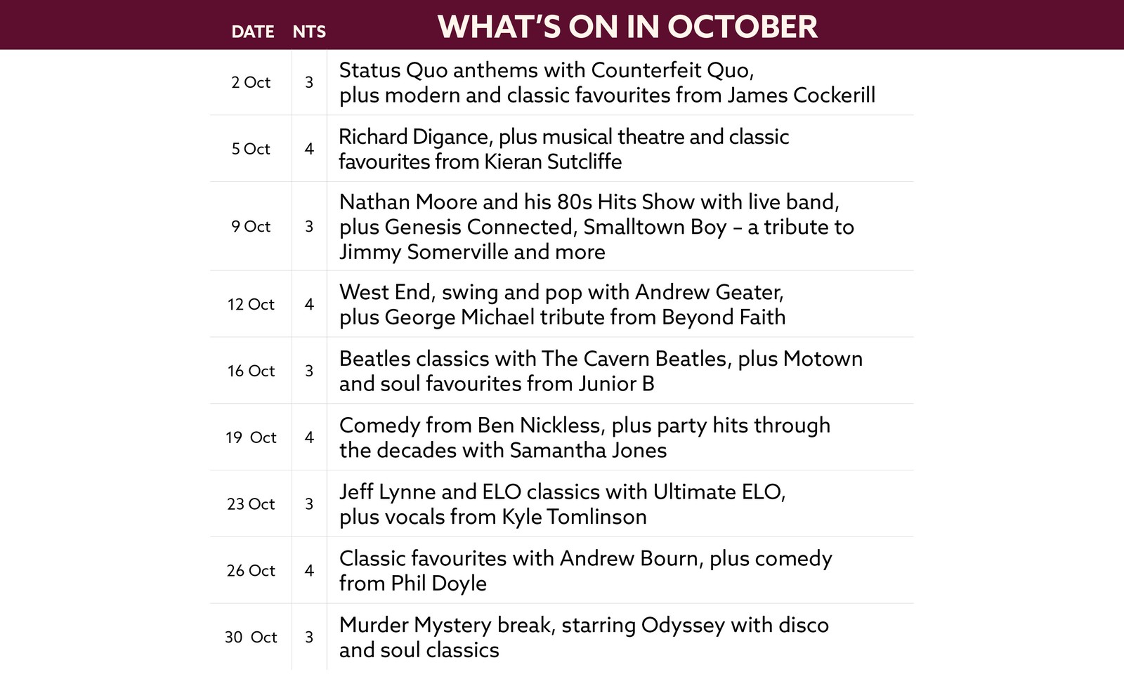 See what's on at Holme Lacy House in October.
