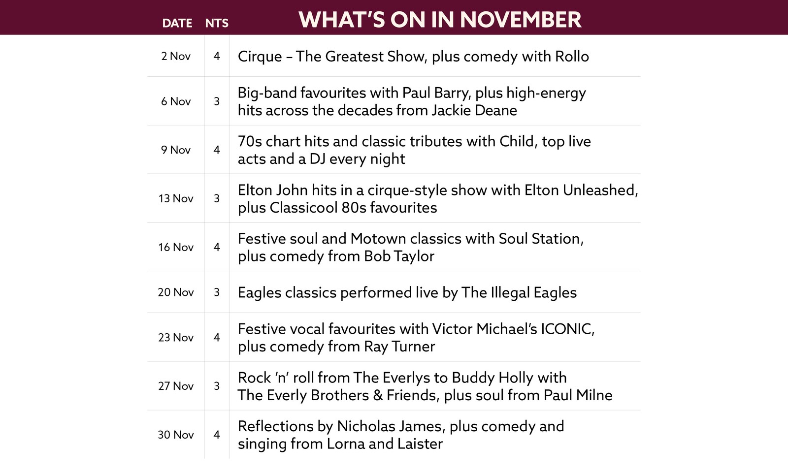 See what's on at Holme Lacy House in November.