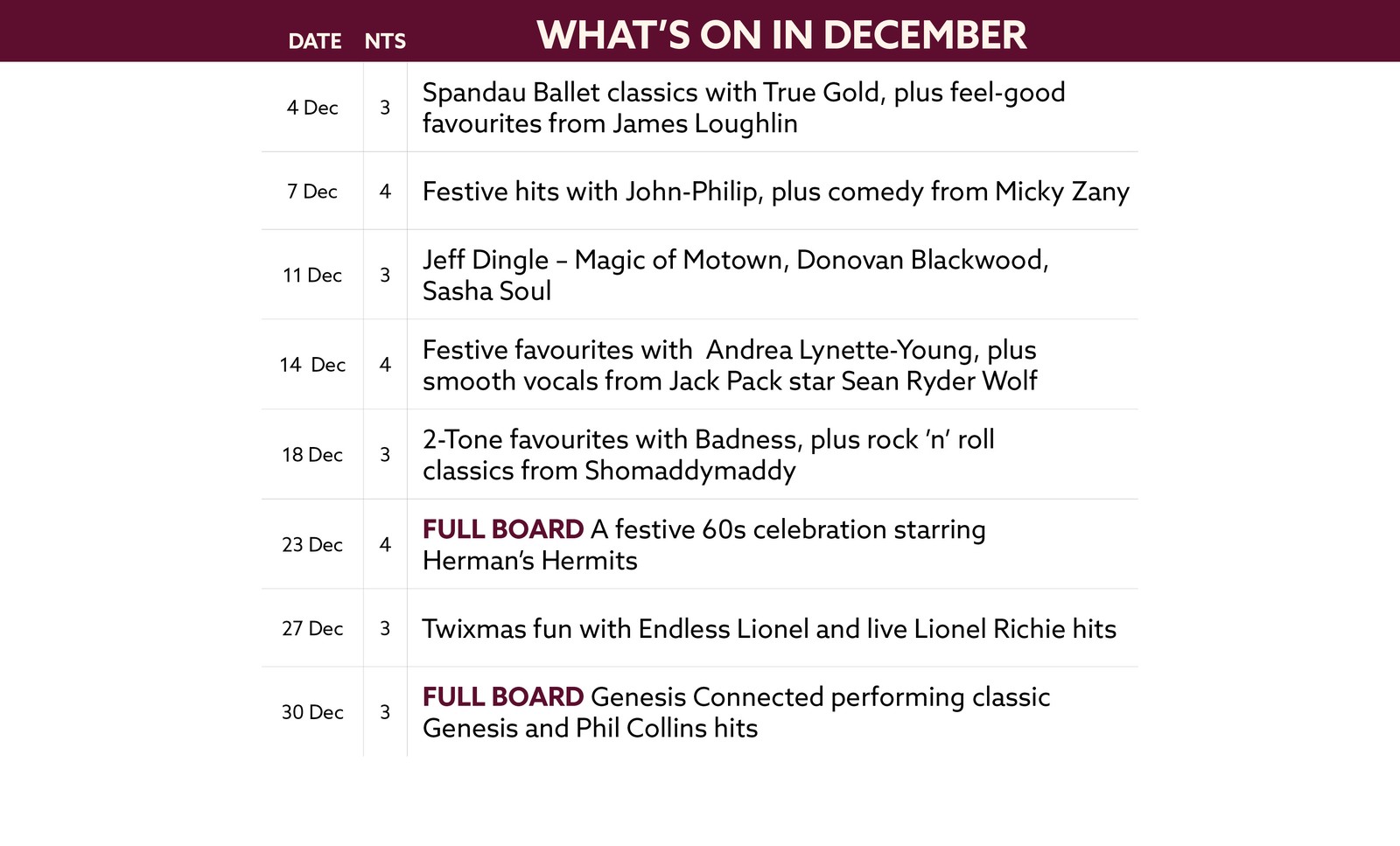 See what's on at Holme Lacy House in December.