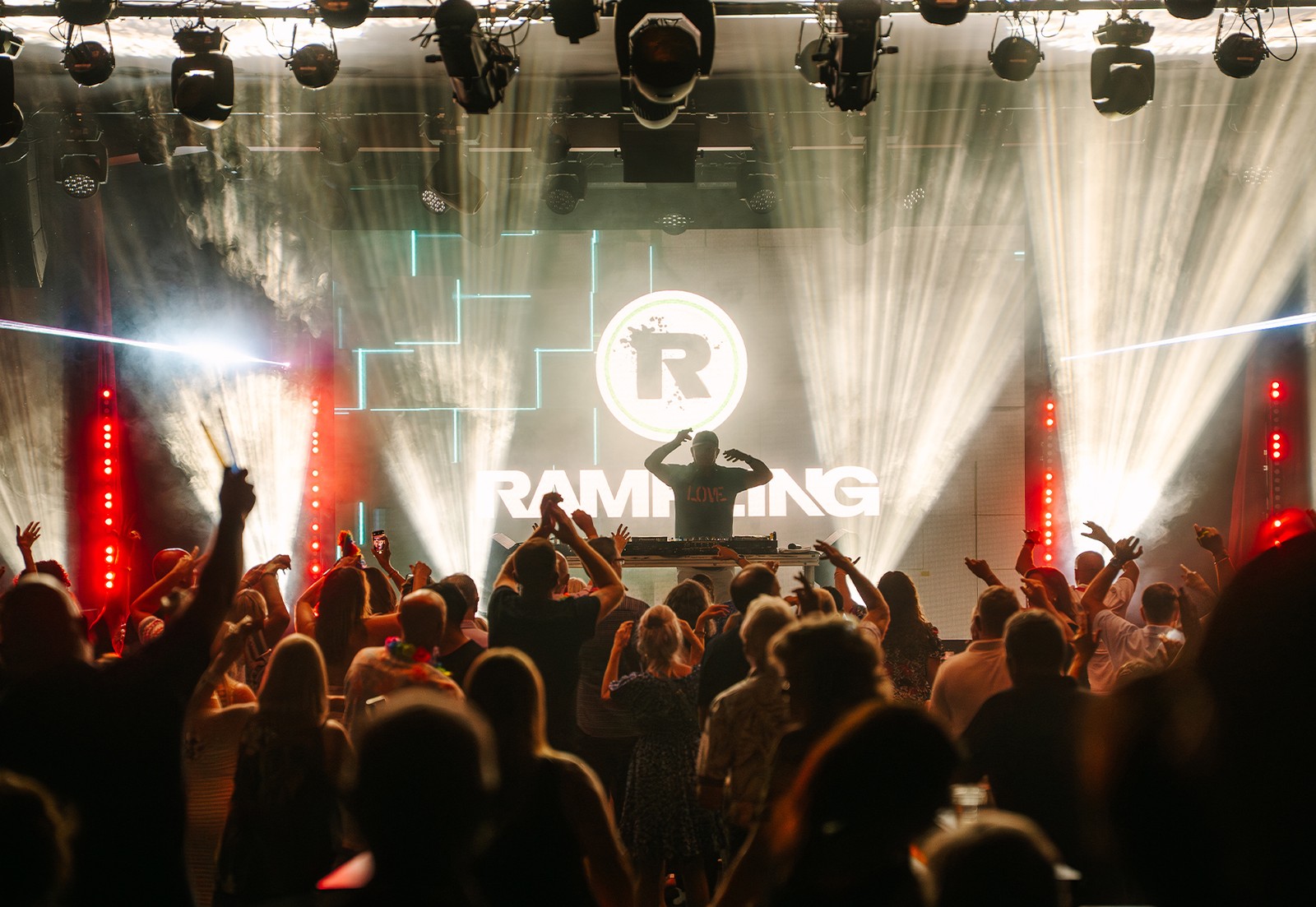 Danny Rampling commands the stage, creating a seamless connection between sound and crowd.