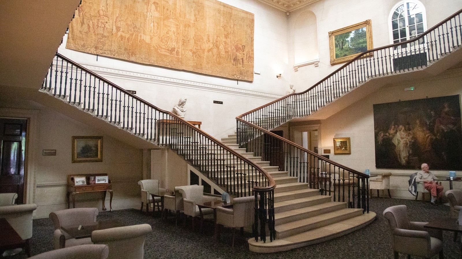 The grand staircase featured at the Historic rooms.