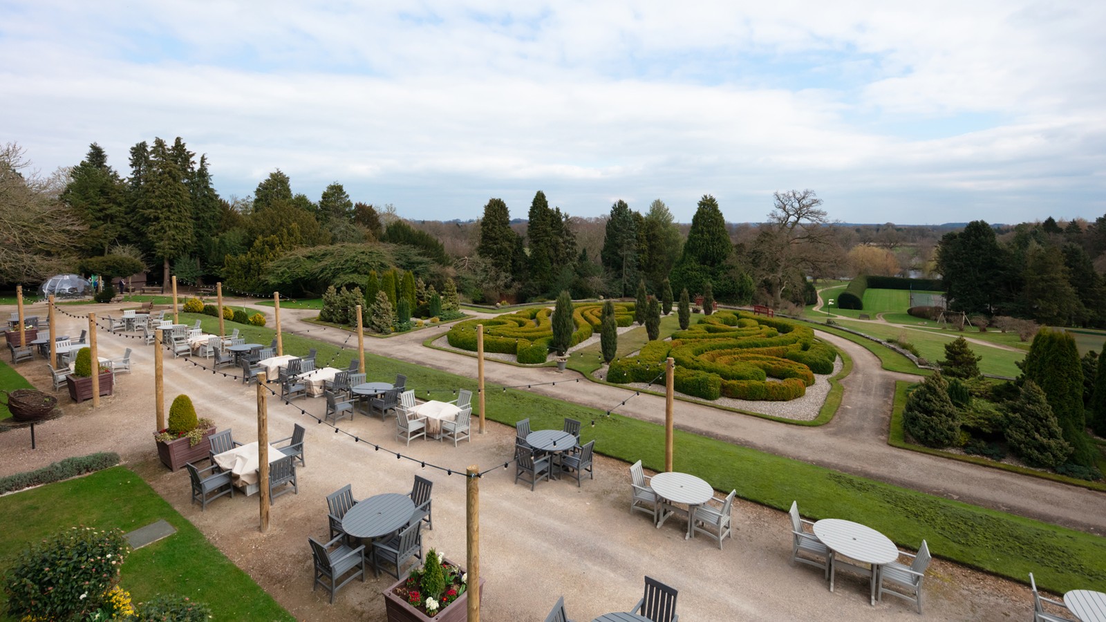 Beautiful landscaped gardens found in the Historic rooms featuring views of a walled oasis.