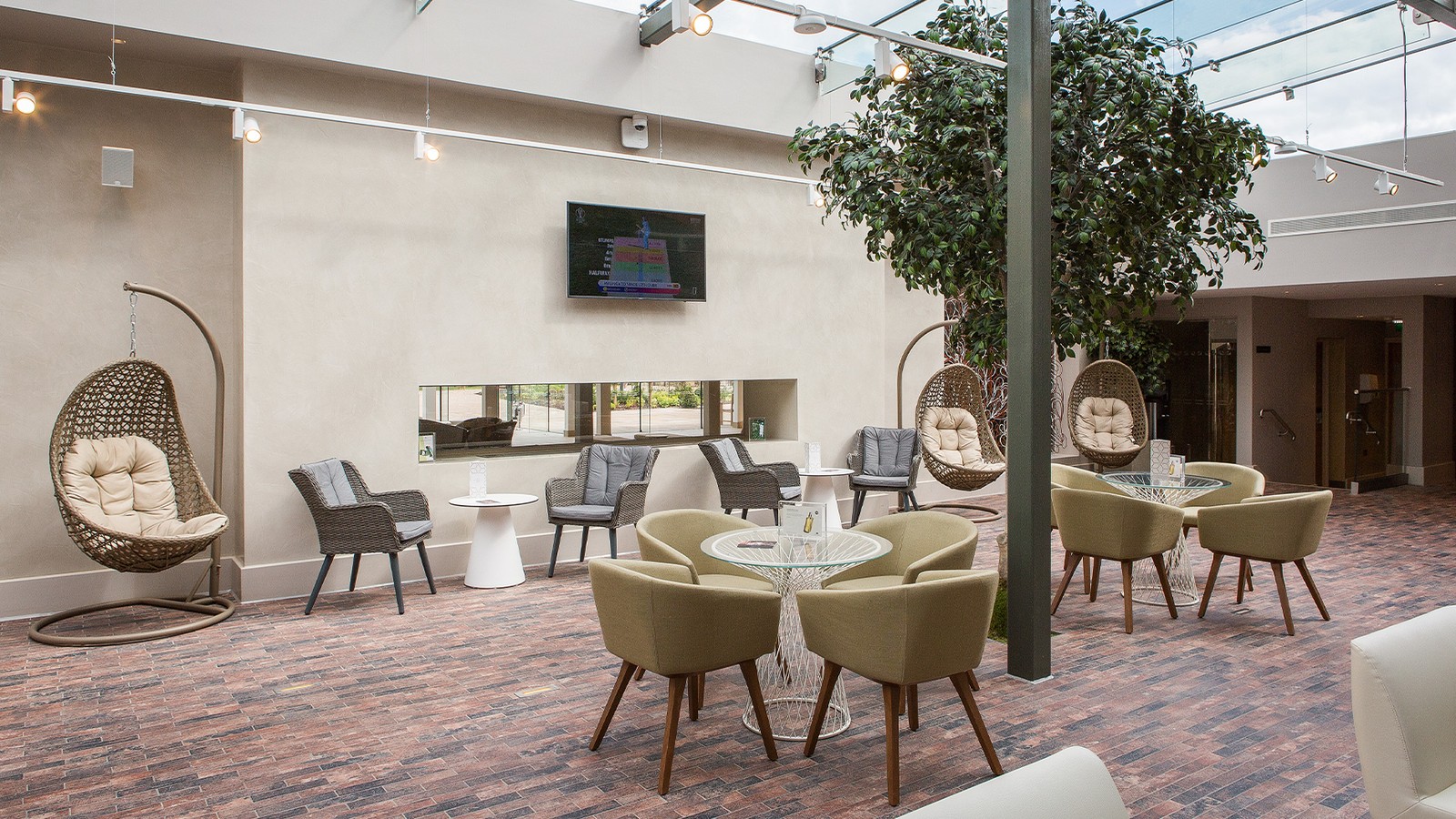 The Stable Spa lounge is a relaxing spot where you can sit and watch the world go by, or comfortably wait to be called for your spa treatment.