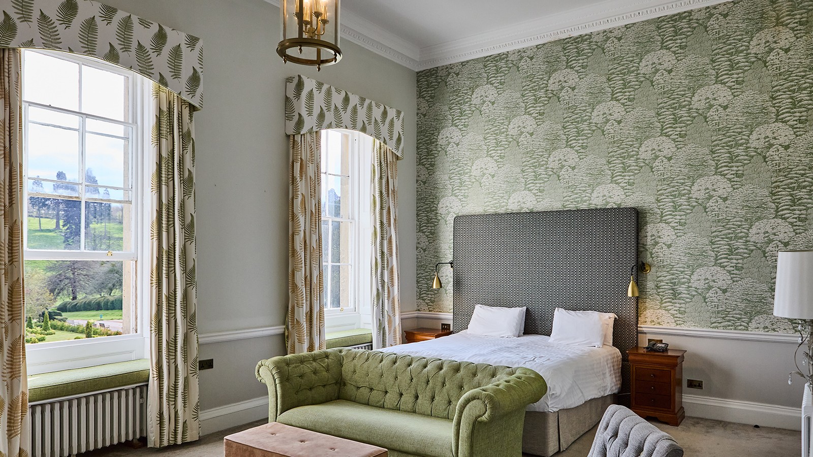 The Princess Beatrice Chamber, a popular Historic room inside the manor at Holme Lacy House.
