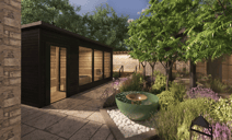 Render of the external sauna in Thoresby Hall Spa