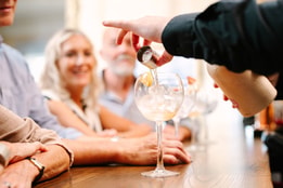 Guests taking part in a gin tasting session