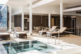 The stables spa at Studley Castle, featuring calming décor and wellness amenities for relaxation.