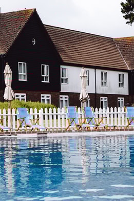 The outdoor pool at Sinah Warren