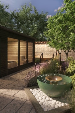 Renders of the new sauna at Thoresby Hall
