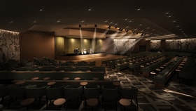 A render of the Live Lounge at Thoresby Hall, after the renovation