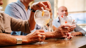 Guests enjoying a gin tasting class