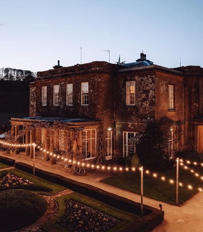 Cricket St. Thomas lit up with fairy lights