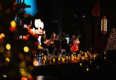 String quartet by candle light