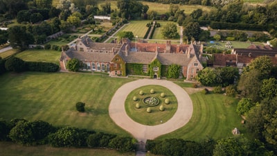 Aerial view of Littlecote House