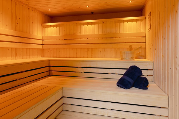 Time to relax? Our sauna is ready to melt your cares away.