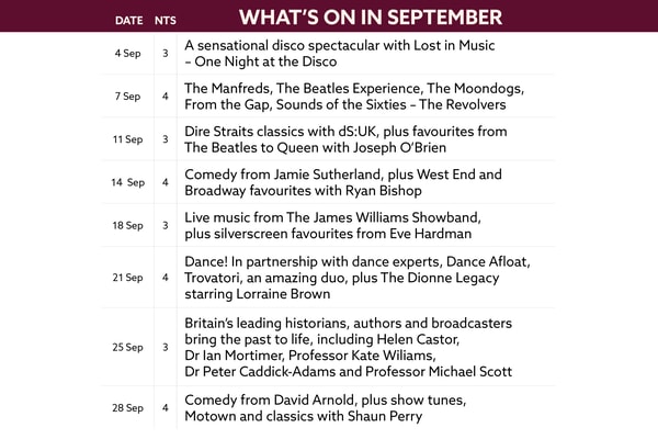 See what's on at Holme Lacy House in September.