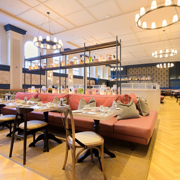 The Market Kitchen restaurant is light and bright with ample room to cater for every guest.