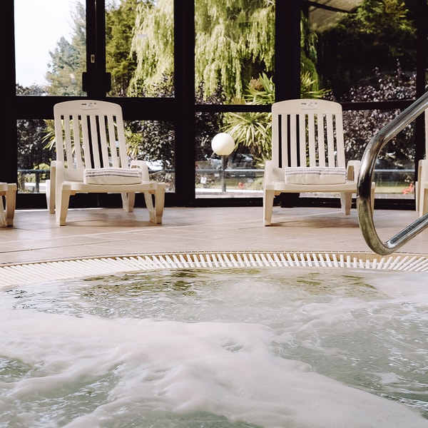 Relax, soak, and let the bubbles work their magic in the indoor bubble pool and hot tub after a day of exploring.