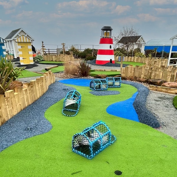 Discover our newly refurbished mini-golf course! Fun obstacles, vibrant landscapes, and seaside charm await!