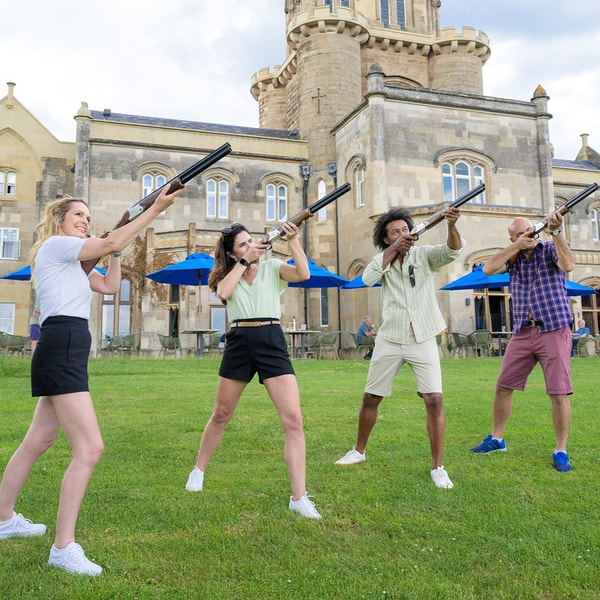 Have you ever tried laser clay pigeon shooting? This is one of many activities available to join at Studley Castle.