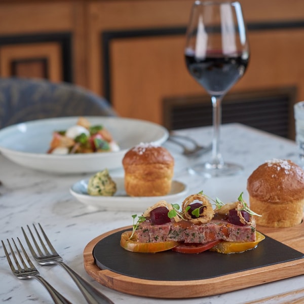 Brasserie32 serves elegantly presented dishes, bringing a fresh perspective to British cuisine.