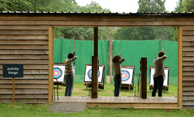 Group of people playing archery