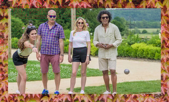 Group of friends playing boules