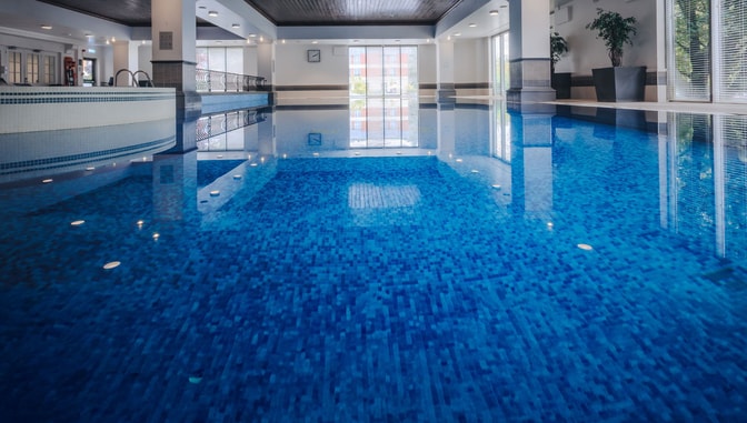 The indoor pool at The Runnymede on Thames Hotel and Spa