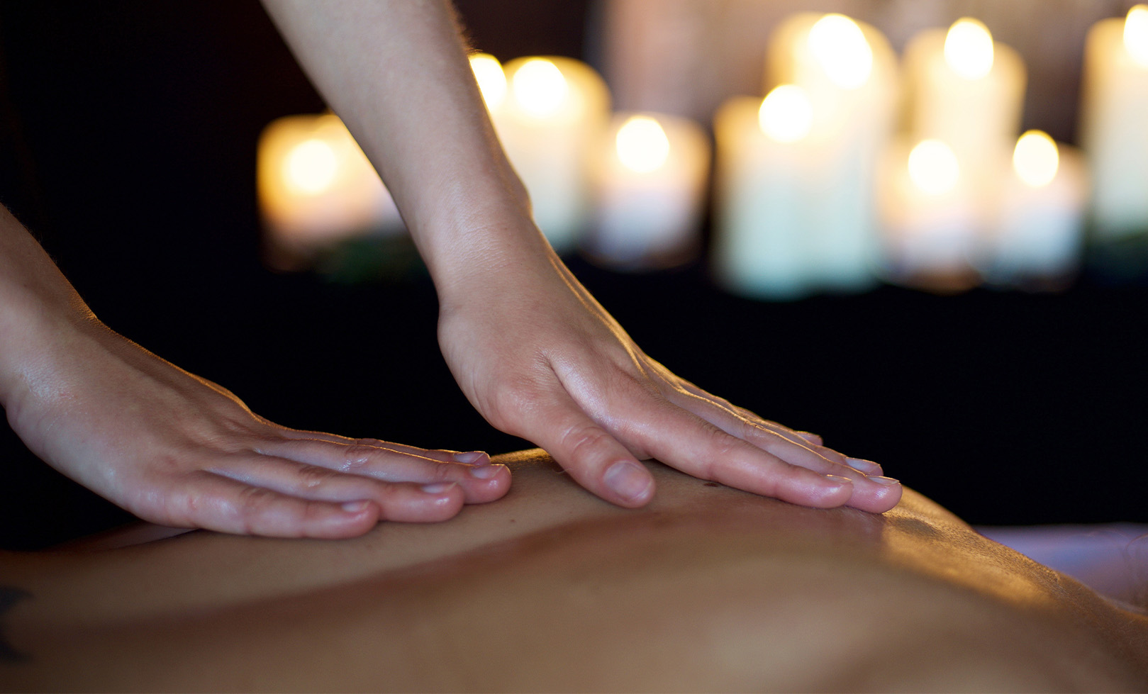 massaging with candles