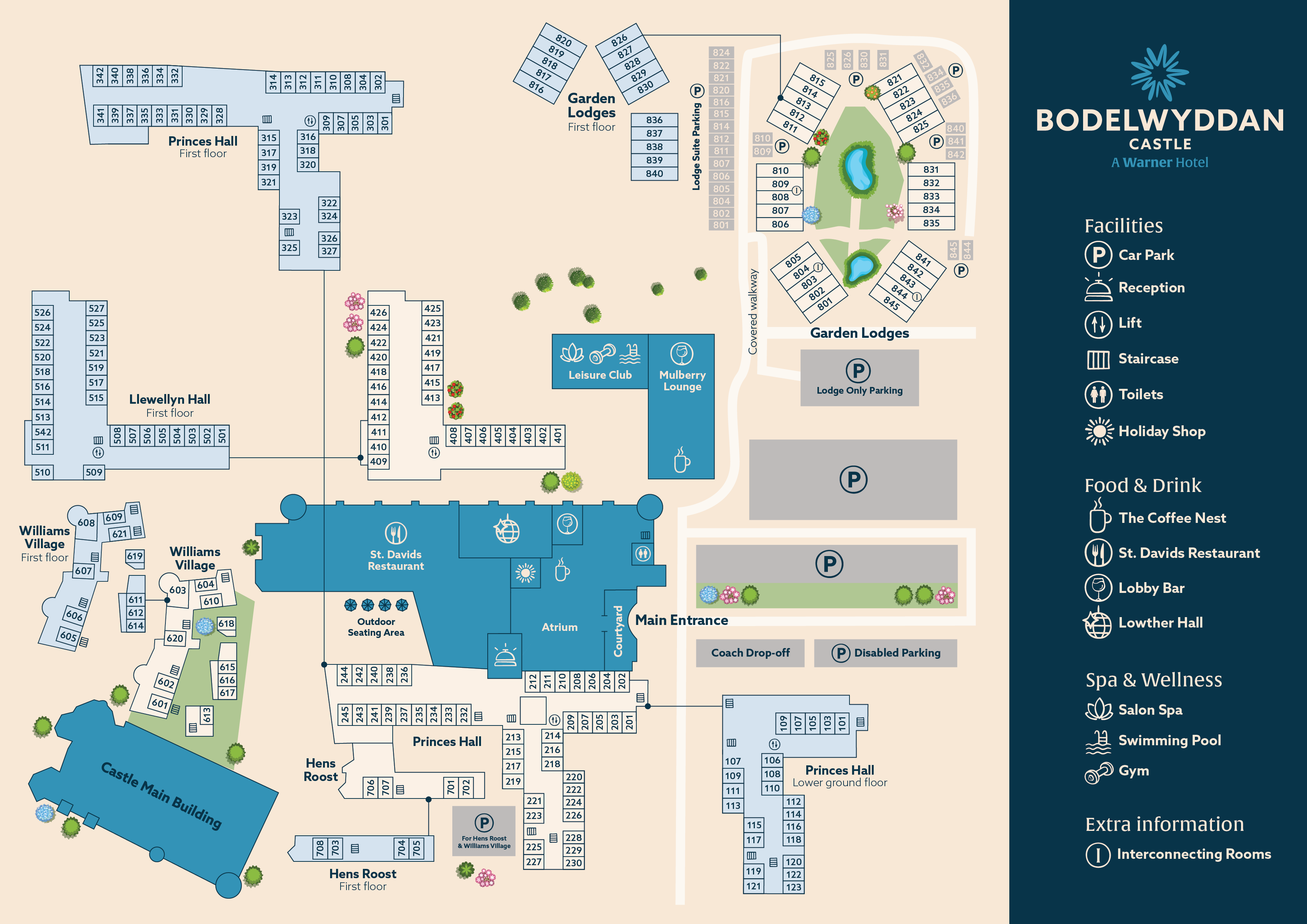 Map of Bodelwyddan Castle Hotel